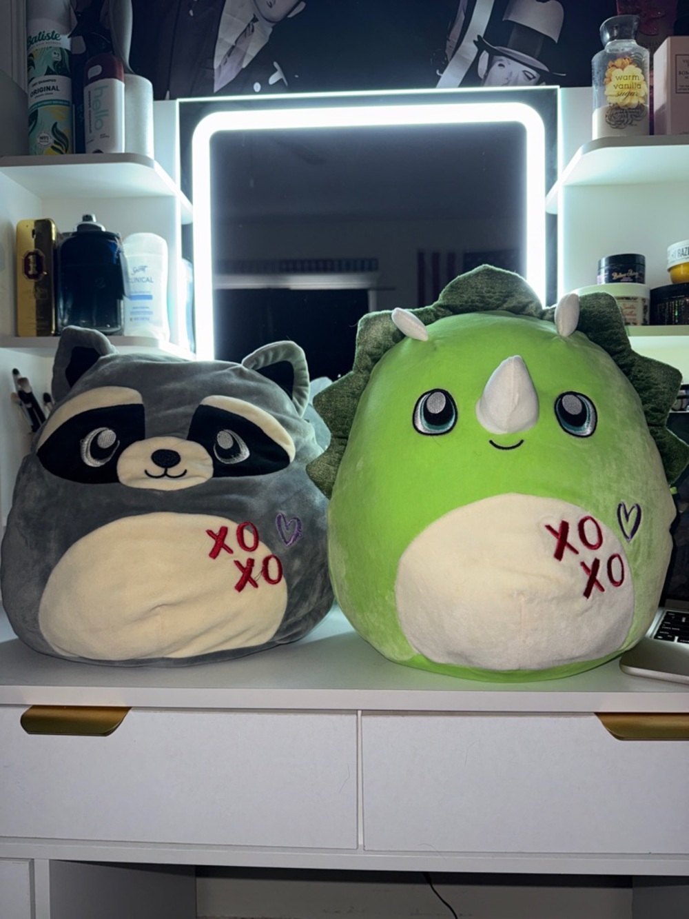 RARE** XOXO Valentine Squishmallows/Randy the Raccoon/Tristan the Triceratops